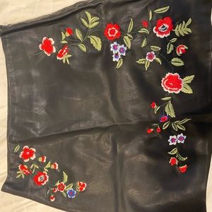 Floral leather skirt. Size 2